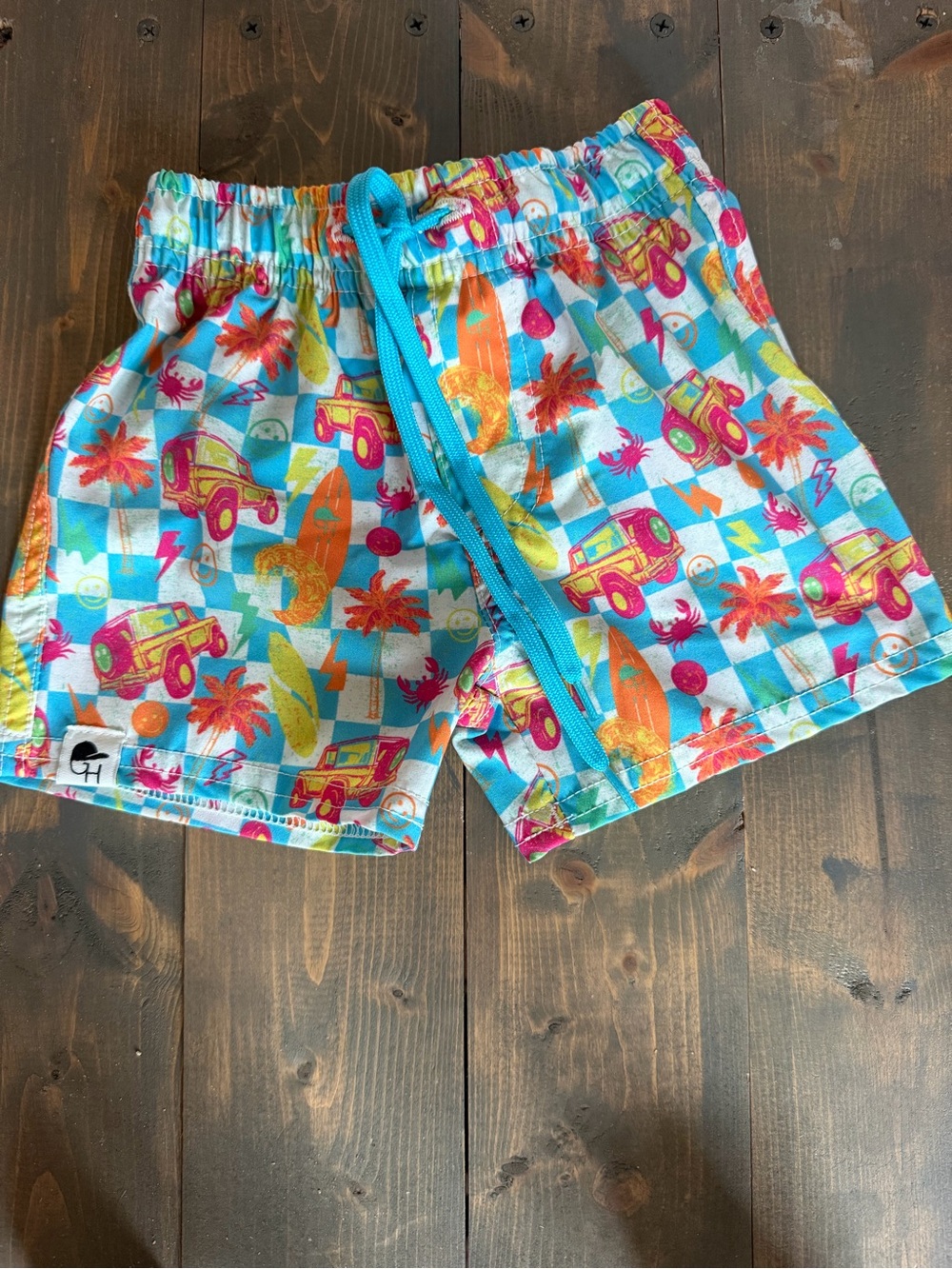 George Hats Neon jeep check hybrid shorts